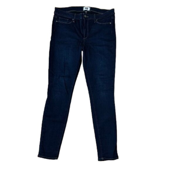 PAIGE Hoxton Ultra Skinny Dark Denim Jeans Size 32 - Picture 1 of 12